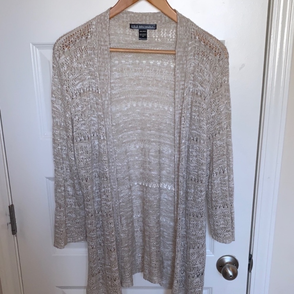 United States Sweaters Light Tan Open-Front Cardigan